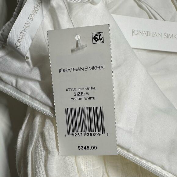 NWT | Jonathan Simkhai | BEA GAUZE MINI DRESS | White | Size 6 - Picture 13 of 15